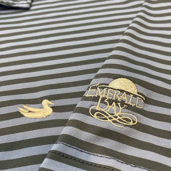 Southern Marsh Polo Shirt Mens Size XXL Blue Striped Emerald Bay Golf Club Logo - Picture 4 of 10